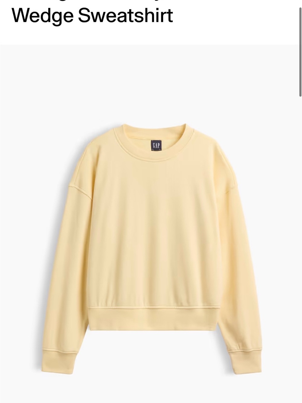 GAP Women's Soft Pale Yellow Crew Sweatshirt